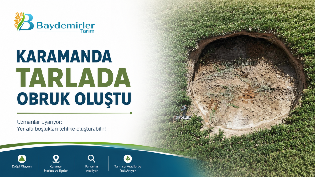 Karamanda Tarlada Obruk Oluştu